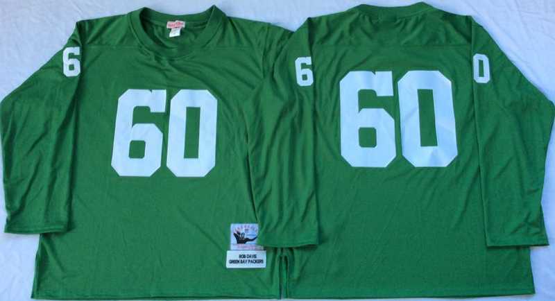 Packers 60 Rob Davis Green M&N Throwback Jersey->nfl m&n throwback->NFL Jersey